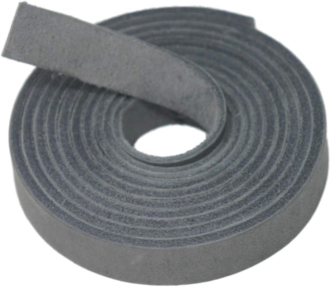 TOFL 3/8" Wide Flat Leather Cord – 72" (6 Feet) Long × 1/8" Thick (7-8oz) | Real Cowhide Leather Strips for Crafts | Smokey Gray