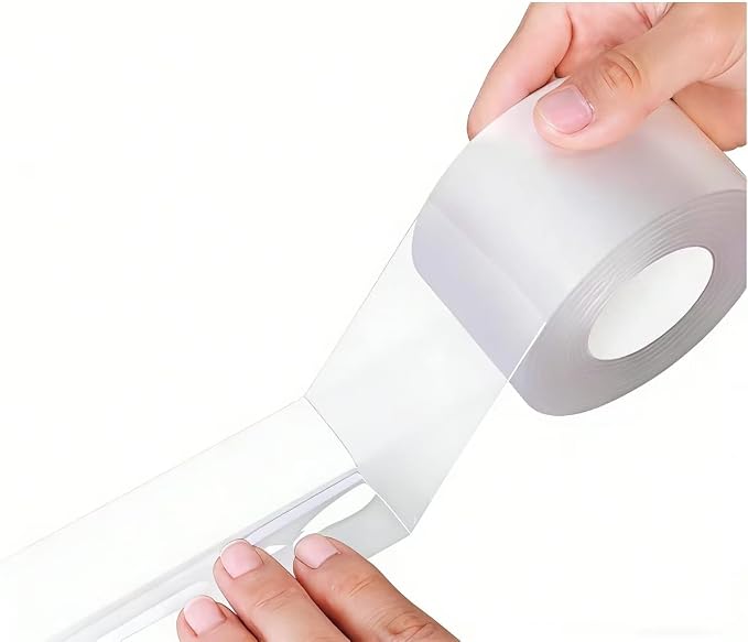 Window Sealing Tape 2 Inch x 33 Ft Transparent Window Insulation Waterproof Nano Draft Isolation Tape Clear Weather Stripping Caulk Tape for Window and Bathroom Shower Glass Side Gaps