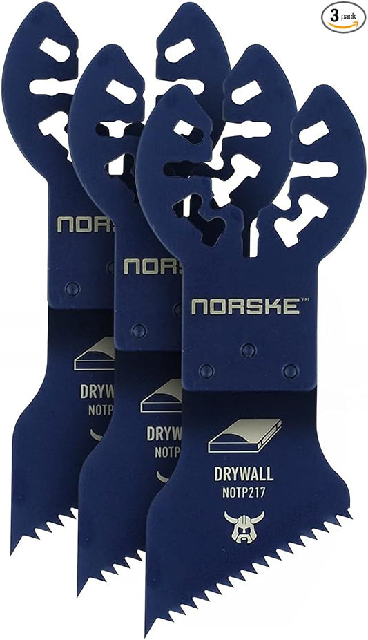 Norske Tools NOTP285 Drywall Cutting Blade (3/Pack), Oscillating Tool Accessories | Oscillating Saw Blades,Black