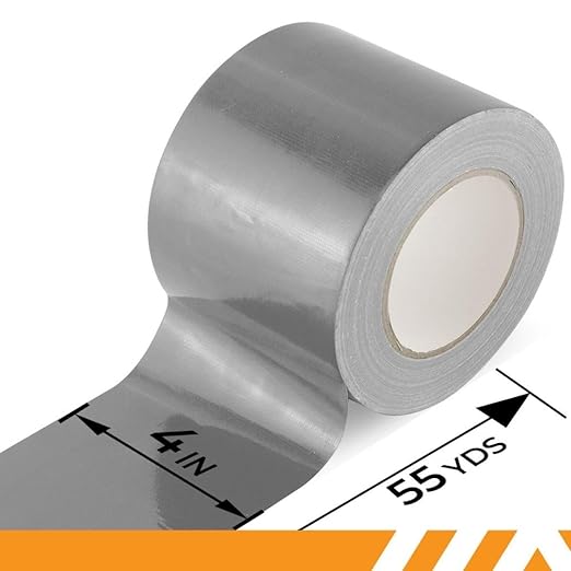 GTSE Wide Duct Tape, Silver, 4 Inches x 55 Yards (164 ft), Heavy Duty, Waterproof Repair Tape for Indoor or Outdoor Use, 48 Rolls