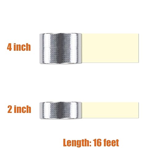 Butyl Waterproof Tape, 4 inch x16 feet Aluminum Foil Tape, Butyl Sealant Tape for RV Roofs, Boats, and Pipes, and for Glass & EPDM Roof Leak Patching, Silver