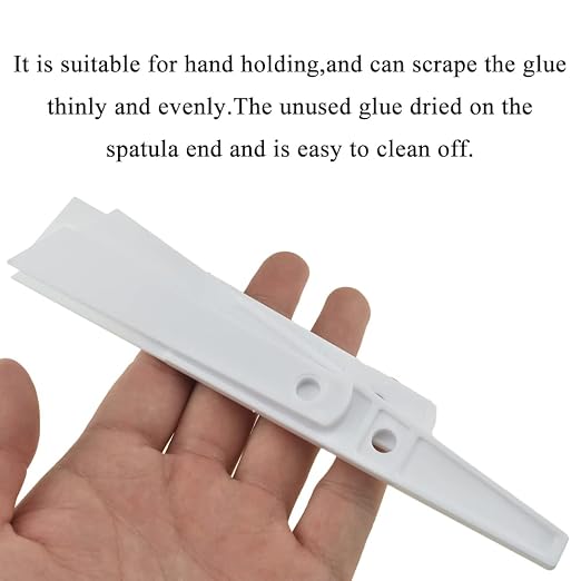 3Pcs White Plastic Glue Spreader Smear Plate Scraper Sticks Brushes Durable Flexible Easy to Clean Glue Applicator Spatula Kit Gap Filling Tool for Woodworking Leather Adhesive Projects,3Size