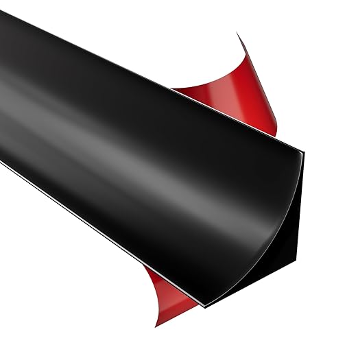Flexible Quarter Round Molding Trim Peel and Stick 118Inch Black,Small Self Adhesive Silicone Shoe Moulding,Bendable Mini Waterproof Caulk Strip for Baseboard,Wall,Bathtub,Floor,Bathroom,Crown