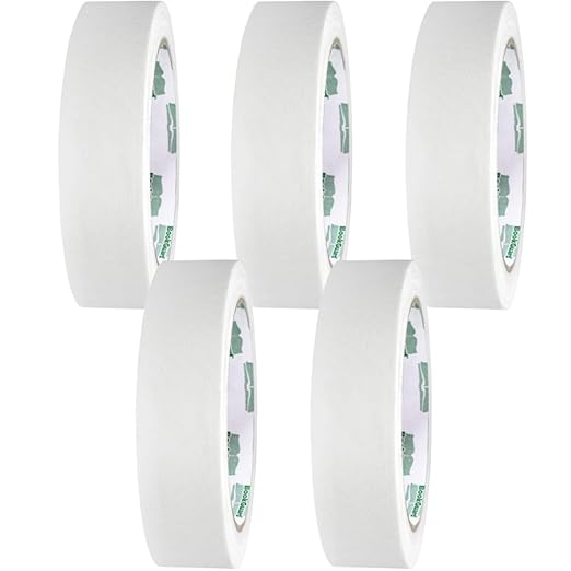 BookGuard 1 Inch White Premium Bookbinding Repair Cloth Tape, White Book Tape, Acid-Free Cloth Tape, Book Repair Tape, 15 Yard Roll - Case of 5