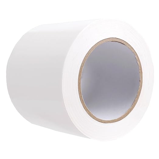 White Vapor Barrier Tape, 4 Inch x 100 Feet White Vinyl Polyethylene Seal Tape for Crawl Space, Moisture Barrier Seam, Waterproof Seam Tape, 7 Mil Poly Tape