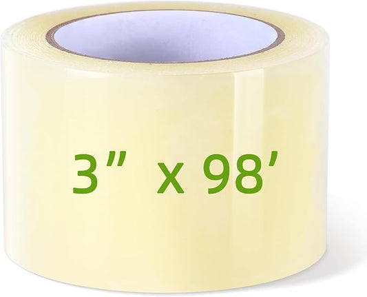 Ohuhu Greenhouse Repair Tape Plastic: 3" x 98' Green House Sheeting Tape 6.3 mil Reinforced Clear Plastic Film for Greenhouse Polyethylene PE Cover Repair