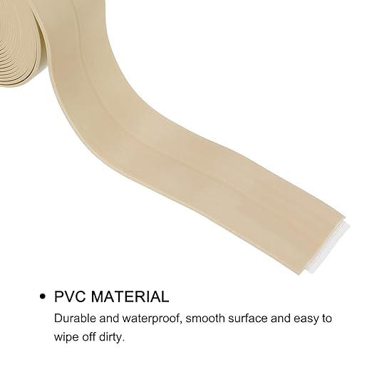 uxcell Waterproof Seal Caulk Strip Tape Self Adhesive 0.87" W x 10.5'L PVC Sealing Tape for Kitchen Bathroom Beige