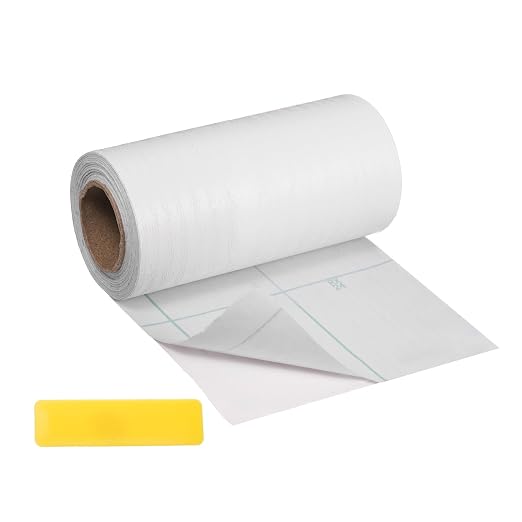 uxcell Wood Tape, 5 Inch x 16ft Self-Adhesive Wood Grain Repair Tape Patch with Plastic Scraper for Baseboards, Doors, Windows, Floor Repair and Furniture Renovation, White