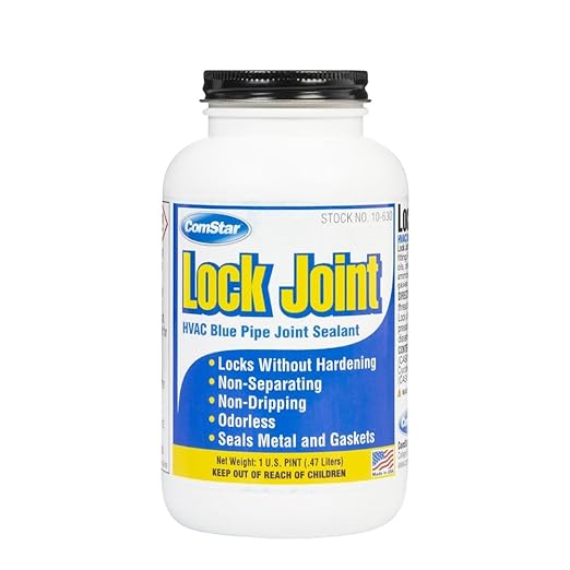 Lock Joint, 1 Pint, Blue Pipe Joint Sealant, Leak-Proof NPT Thread Connections, Works on Metal & Plastic Pipes, High Temperature & Pressure Resistant, Lubricates & Seals Gaskets (10-630)