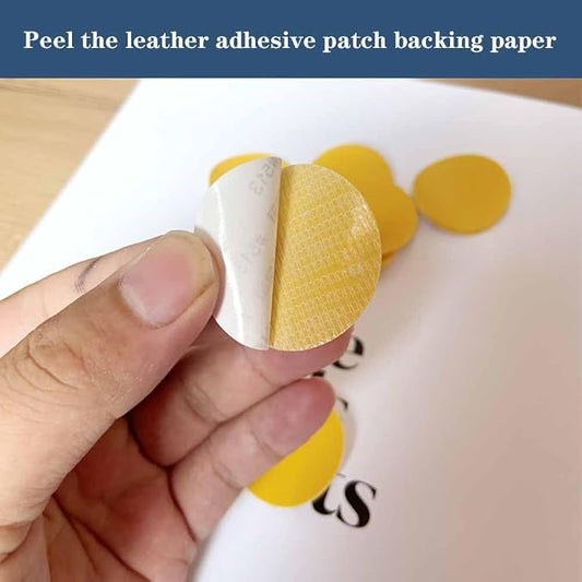 Round Leather Repair Patch for Furniture, Tape Self Adhesive for Couches Car Seat Sofa Jackets Handbags (OneSize,Red 01)