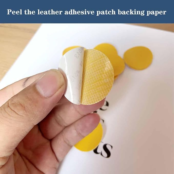 Round Leather Repair Patch for Furniture, Tape Self Adhesive for Couches Car Seat Sofa Jackets Handbags (OneSize,Redbrown)