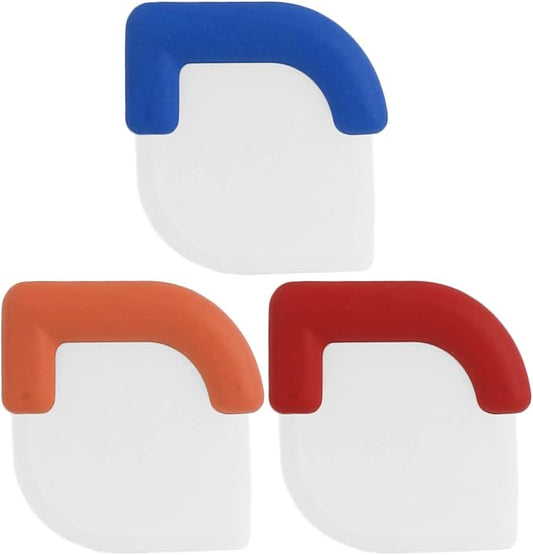 Handy Housewares Scraper Durable 3" Nylon Plastic Pan Scraper Tool with Anti-Slip Handle, Random Color, Dish Scraper Plastic (3-pack)