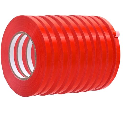 WOD Red Produce Poly Bag Sealing Tape, 3/8 inch x 180 yds. (Pack of 10) for Packaging and Sealing of Meat, Gifts, or Ice Bags BSTC24PVC
