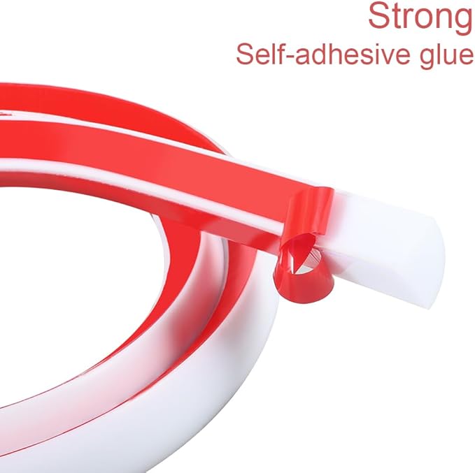 1/2 Inch Flexible Quarter Round Molding, 9.8Ft Trim Molding with Self Adhesive for Wall Tile Edge Floor Corner, Staircase Cabinet Tub (White)