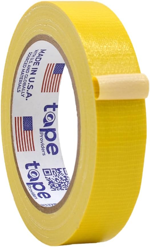 WOD DTC10 Advanced Strength Industrial Grade Yellow Duct Tape, 1 inch x 60 ft. Waterproof, UV Resistant For Crafts & Home Improvement