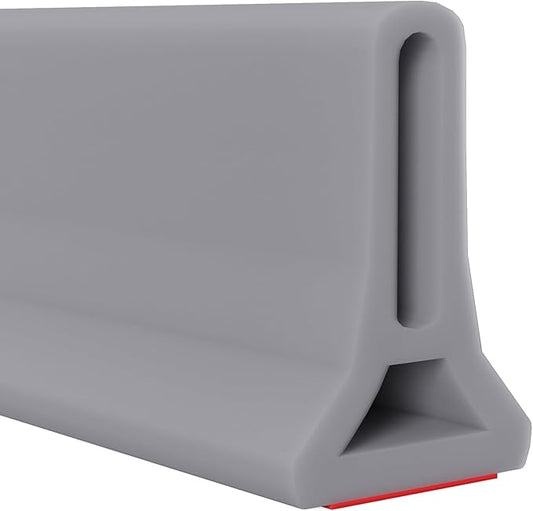 3ft/5ft/6ft/8ft/10ft Collapsible Shower Threshold Water Dam Water Barrier for Shower and Water Stopper Keeps Water Inside Water Threshold for Wet and Dry Separation (10ft, Gray)