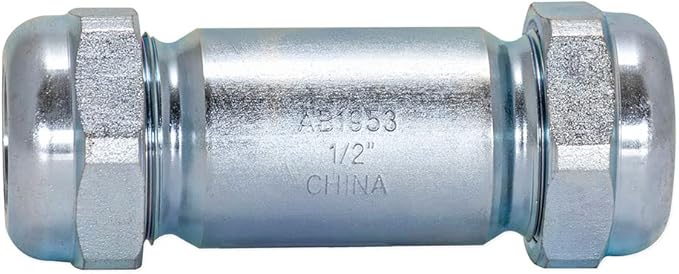 Eastman 3-7/8 Inch Long Pattern Compression Coupling, 1/2 Inch IPS, Galvanized Steel, 20562 (Pack of 2)