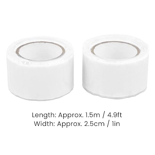 Self Fusing Silicone Tape, Waterproof Insulation Adhesive Tape, 2 Rolls 1.5m x 2.5cm - Heat, Easy Tear, Durable Pipe and Hose Repair Solution (White)