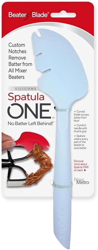 Silicone Spatula ONE Mixer Beater Scraper and Spatula, Glacier Blue