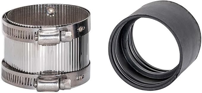 Eastman 2 Inch No-Hub Coupling with Stainless Steel Clamps, 43403