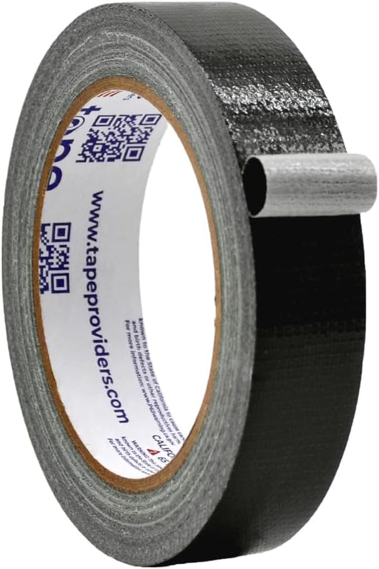 WOD DTC10 Advanced Strength Industrial Grade Black Duct Tape, 1 inch x 60 ft. Waterproof, UV Resistant For Crafts & Home Improvement
