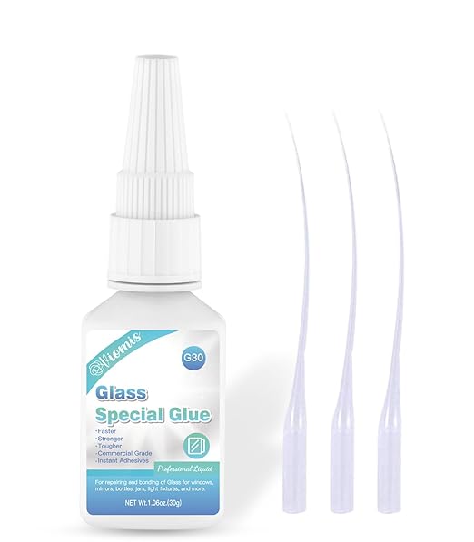 Glass Glue, 30g, Instant Strong Bond for Glass, Acrylic, Waterproof, Dries Clear, Quick Curing, Ideal for Craft, Jewelry, Rhinestone, Crystal, Mirror, Glasses
