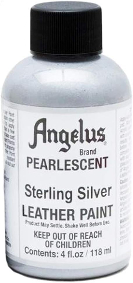 Angelus 4 oz Leather Paint, 4 Fl Oz (Pack of 1), Sterling Silver
