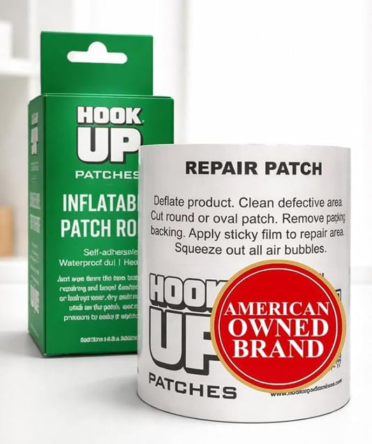 HOOK UP 4 in x 84 in Inflatable Patch Roll – Heavy Duty Adhesive Vinyl Repair Tape for Air Mattresses, Pool Floats, Inflatables & PVC, Waterproof Flexible Patch Tape for Quick Leak Fixes