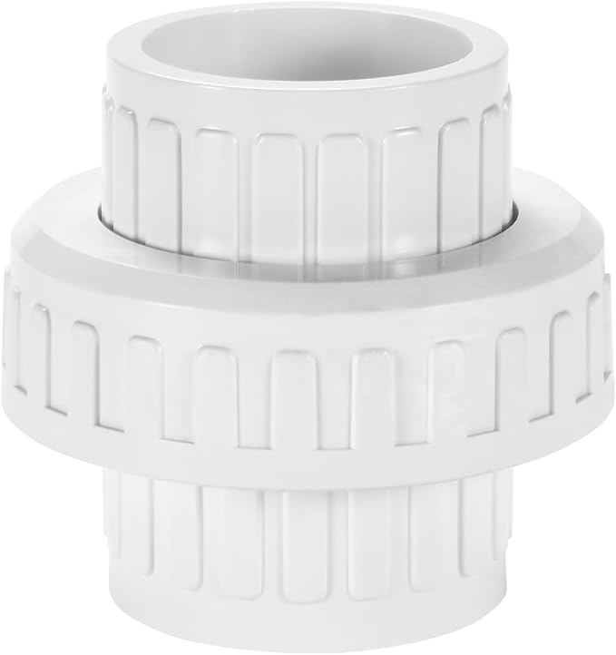 PVC Union Coupling Pipe Fitting, Slip Union Schedule 40, Adapter(Socket x Socket), Built-in EPDM O-Ring, White (1 Pack)