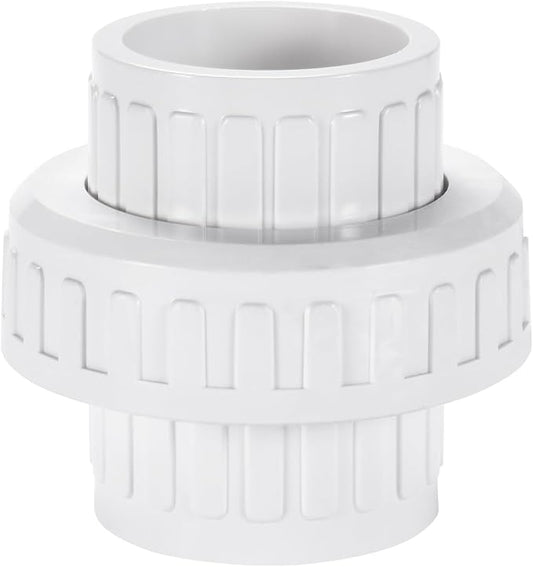 PVC Union Coupling Pipe Fitting, Slip Union Schedule 40, Adapter(Socket x Socket), Built-in EPDM O-Ring, White (1 Pack)