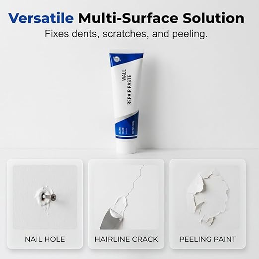 Drywall Mending Agent Kit, Quick Drying Wall Repair Paste with Scraper, Easy DIY Wall Hole Crack Dent Filler for Household Surface Restoration (3pcs)