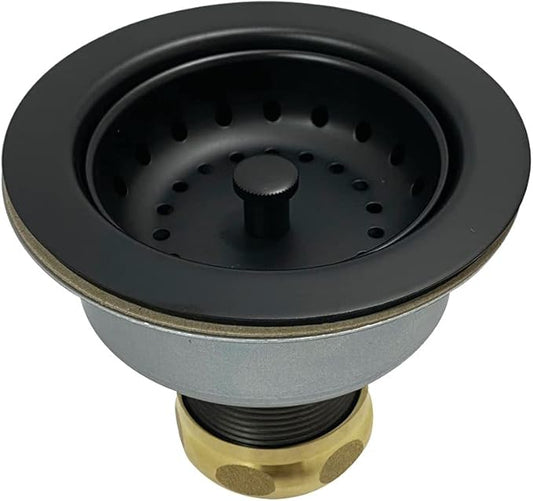Kingston Brass K112MB Tacoma Kitchen Sink Basket Strainer, Matte Black 4.44 x 4.44 x 3.81