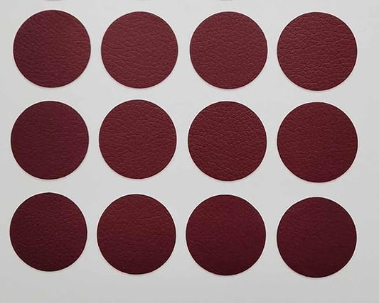 Round Leather Repair Patch for Furniture, Tape Self Adhesive for Couches Car Seat Sofa Jackets Handbags (OneSize,Wine Red)