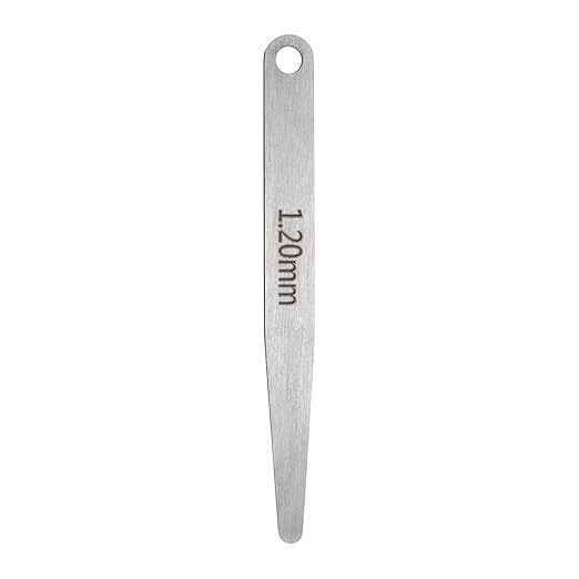 HARFINGTON 1pcs Metric Thickness Feeler Gauge 1.2mm Single Blade Oval Feeler Gauge 304 Stainless Steel Gap Measuring Tool for Repair Valve Guitar Spark Plug