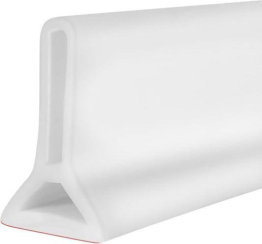39" Collapsible Shower Threshold Water Dam Shower Water Stopper Barrier Keeps Water Inside Threshold Dry and Wet Separation Suitable for Bathroom Kitchen Sink Bathtub and More