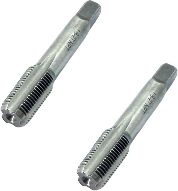 2 Pcs 1/8 NPT Pipe Tapes,Carbon Steel Hand Threading Tap for Plumbing Projects,Auto Repairs and Other Various DIY Thread Cutting Tools Small Poject
