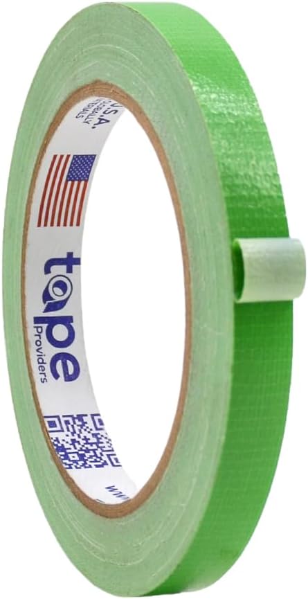 WOD DTC10 Advanced Strength Industrial Grade Light Green Duct Tape, 1/2 inch x 60 ft. Waterproof, UV Resistant For Crafts & Home Improvement