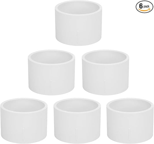 6Pack 2" PVC DWV Repair Coupling Adapter Pipe Fittings (Socket x Socket) SCH40 2 Inch PVC Slip Coupling Connectors for Drain, Waste, Vent