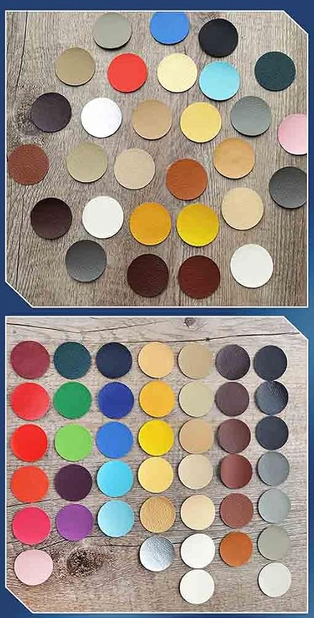 Round Leather Repair Patch for Furniture, Tape Self Adhesive for Couches Car Seat Sofa Jackets Handbags (OneSize,Red 01)