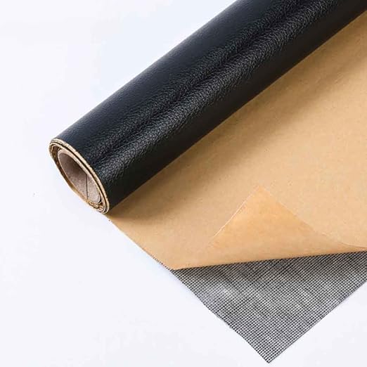 Leather Repair Patch Tape Kit, Self Adhesive Leather Repair for Furniture, Couch, Sofa, Car Seats,Office Chair,Vinyl Repair Kit (Black,19x40 inch)