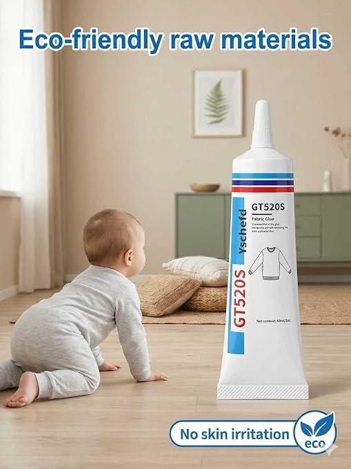 Fabric Glue, Permanent Super-Strength Repair Adhesive: Waterproof, high-Strength, Transparent, Suitable for Repairing Clothing, Denim, Leather, Polyester, Various Fabrics, and applying Patches（2oz）