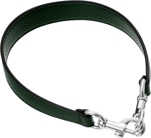 uxcell 19.29 Inch PU Leather Short Bag Strap with Clasp, Purse Handles Handbags Replacement Straps for Clutch Bag Underarm Bags, Dark Green, Silver Buckle