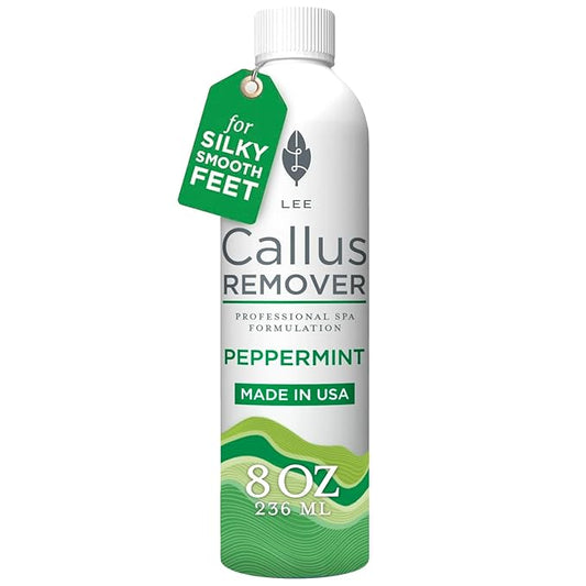 Lee Beauty 8oz Professional Gel Callus Remover for Feet - Peppermint Fast-Acting Formula, Extra Strength for Cracked Heels & Dead Skin (Pack of 1)
