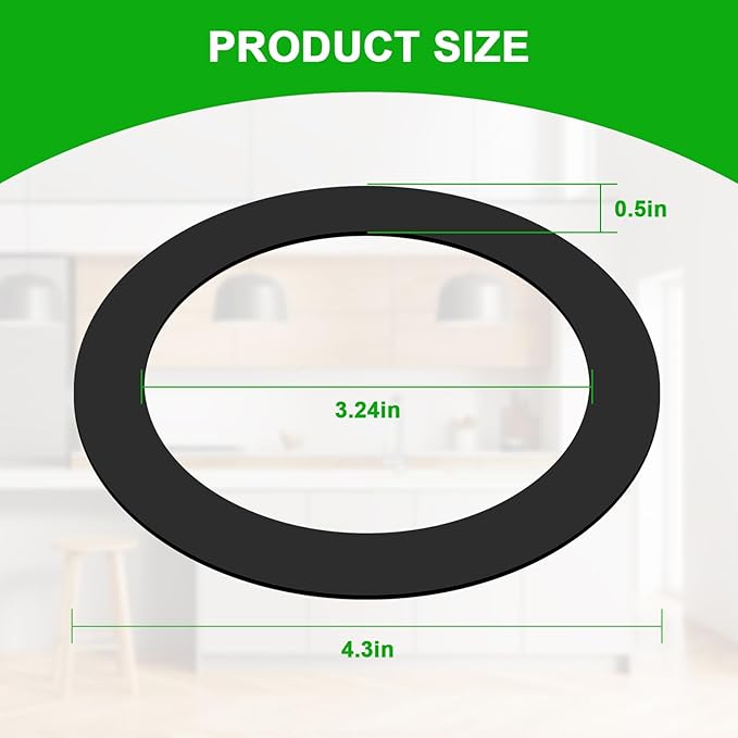 Garbage Disposal Silica Gel Sink Seal Accessory 80032, FLG-Seal Putty-Free, Sink Flange Gasket, for Kitchen Sink Drain (2 Pcs)