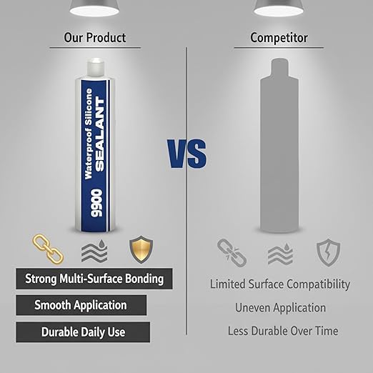 All-Purpose Super-Bonding Structural Sealant, 9900 Sealant Waterproof, Waterproof Adhesive 9900, Multi-Surfaces Adhesive for Roof Bathroom Tile (White-2PCS)