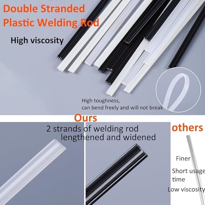 150W Upgraded Welder Kit, 1000PCS Hot Stapler Welding Machine Car Bumper Repair Kit, 2 in 1 Plastic Welder Soldering Gun with Weld Rods, 6 Types Staples for Bumper/Kayak/Plastic Repairs