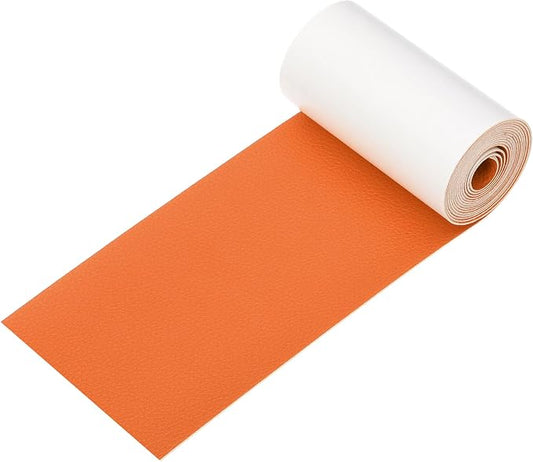 PATIKIL Leather Patches Tape for Furniture, 3.2 x 61 Inch Self Adhesive Vinyl Leather Repair Kit Cover Sheet for Couch, Sofa, Car Seats, Office Chair, Orange
