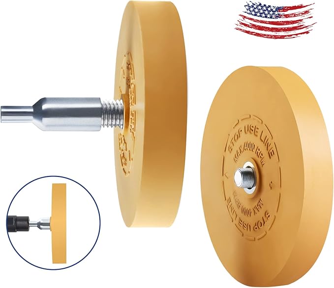 Decal Remover Eraser Wheel Rubber Eraser Wheel Adhesive Remover Wheel for Cars Sticker Remover Tool Removes Pinstripe Stripe Vinyl Tape and Graphic