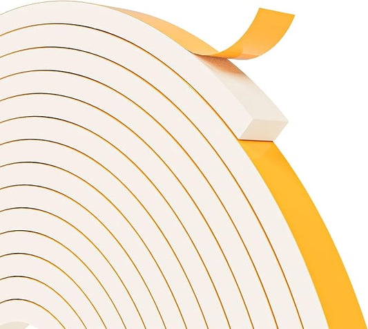 33FT EVA Foam Weather Stripping Door Seal, Self-Adhesive Weatherstrip Tape for Door Frame, Window Gaps, Soundproof Insulation