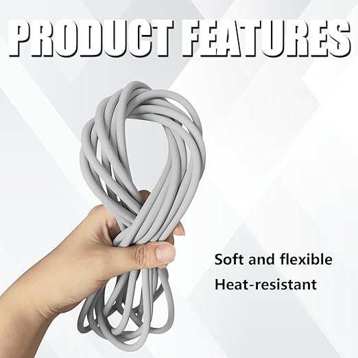 Backer Rod 1/4 Inch, EPDM Rubber Foam Caulk Saver 50' Grey Weather Strip Seal for Concrete Joints, Wall Cracks, Driveway and Joint Fillers.